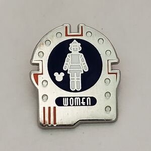 Disney Pin Trading Tomorrowland Attraction Women's Restroom Sign Mickey Pin